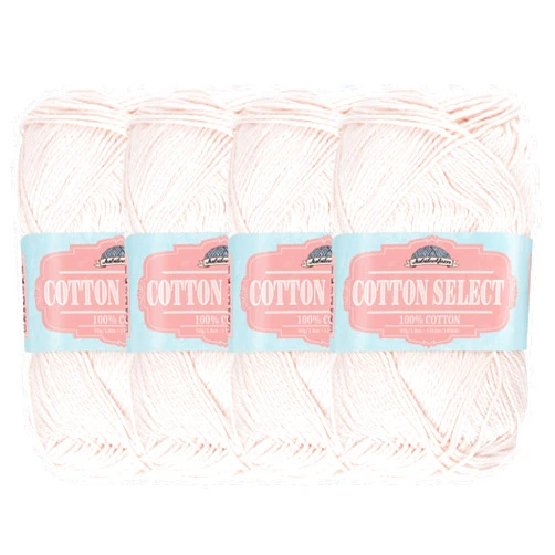 BambooMN JubileeYarn Cotton Select Yarn - Sport Weight - 50g/Skein - Blushed Peach - 4 Skeins