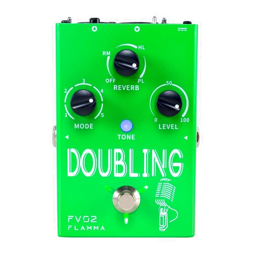 FLAMMA FV02 Vocal Processor Doubling Effects Pedal Duplicator Vocal Pedal Voice Duplicate Stompbox Mic Amplifier with Reverb Chorus Effects Support Multiple Vocal Modes for Guitarists Singers