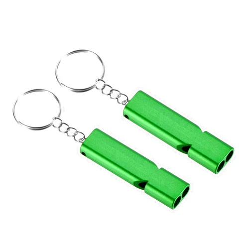 PATIKIL Emergency Survival Whistles, Double Tubes Whistle Super Loud Aluminum Whistles with Lanyard Keychain for Outdoor Camping Hiking Boating