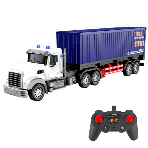 CALEST Remote Control Semi Truck with Trailer -24 Inch Semi Truck Toy for Kids,1:24 Container Truck with LED Lights & Music, Great Gift for Boys Girls