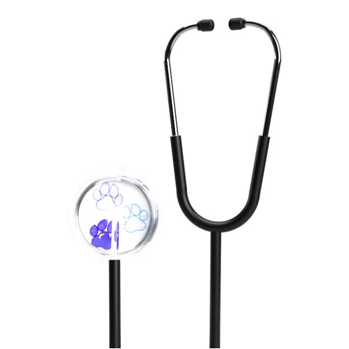BV Medical Great for Veterinarians or Animal Lovers, Black Stethoscope, Dog Paw Prints Design