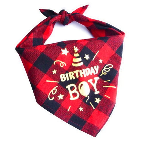 TONDWIN Dog Birthday Bandana Cute Triangle Scarf Puppy Dog Pet Birthday Supply for Large Medium Small Dogs (birthday boy)