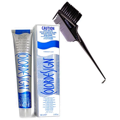 StinaFace Color Design Pro Italian Colordesign Permanent Hair Color Cream (3.4 oz) Italy Creme Haircolor Dye (w/ SLEEKSHOP 3-in-1 Comb/Brush) (9.0 / 9NN Extra Intensive Very Light Blond)