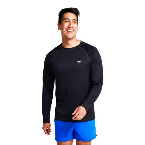 Speedo Men's UV Swim Shirt Long Sleeve Loose Fit Easy Tee