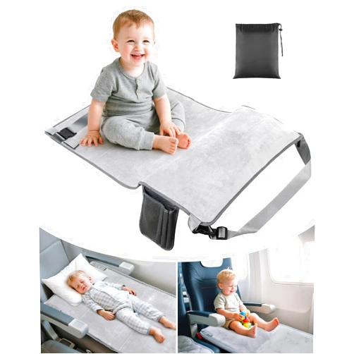 ANYSWEET Toddler Airplane Bed, Portable Airplane Travel Bed for Kids, Soft Baby Plane Travel Essentials for Flying, Toddlers Long Flight Must Haves Footrest