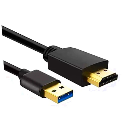 Znoogrn USB to HDMI Cable, USB to HDMI Adapter for Monitor, USB 3.0 Male to HDMI Male Adapter for TV/DVD Player/Projector/Monitor-6.6FT/2M (Black)