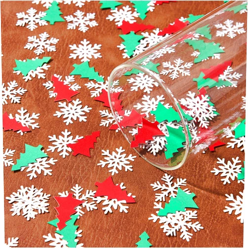 MEPDNGN Red Green Christmas Paper Confetti Christmas Tree White Snow Table Confetti 200pcs,Christmas and New Year Decoration, Winter Party Decoration.