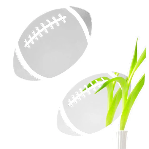 ODOTTAA Cute Acrylic Mirror Sticker Decal for Decor (Football, 25cm, 2 Pack)
