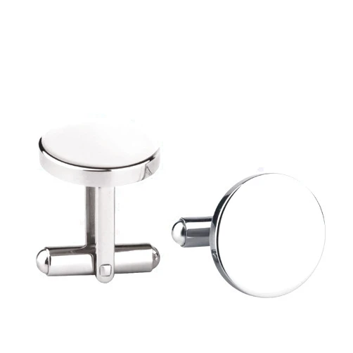 Driew Cufflinks for Men, Driew Cufflinks Blank Cufflink Cuff Links men Flat Pad Blank Setting Tray 1 Pair,Round