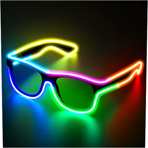 YouRfocus Wireless Led Light up Glasses Multi-Color Glow in the Dark Neon Rave Glasses for Rave Party, EDM, Halloween Costumes(6 Colors)