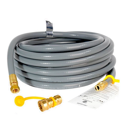 DQSDC 15FT 3/8” ID Natural Gas Grill Hose with Quick Connect Fittings, Natural Gas Hose for Weber, Char-Broil, Pizza Ovens, Patio Heaters.