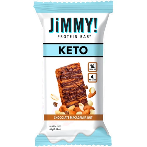 JiMMY! JiMMY'S! Functional Keto Protein Bar - Chocolate Macadamia Nut - 12 pack - Low Net Carb Count, Keto Friendly, Low Sugar, Gluten Free, High Protein Snack