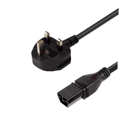 Toptekits UK BS1363 to SAF-D-Grid T-Latch Power Cord, SAF-D-Grid T-Latch Plug to BS1363 UK Power Cable SJT 16AWG,10ft/3m (UK to Saf-D-Grid)