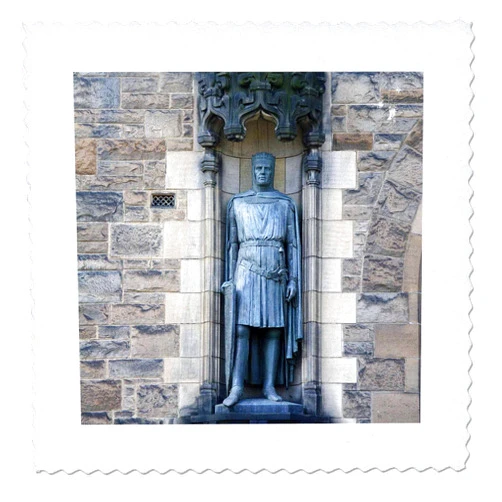 3dRose qs_82821_1 Scotland, Edinburgh, Edinburgh Castle Knight Statue EU36 MWR0063 Micah Wright Quilt Square, 10 by 10-Inch