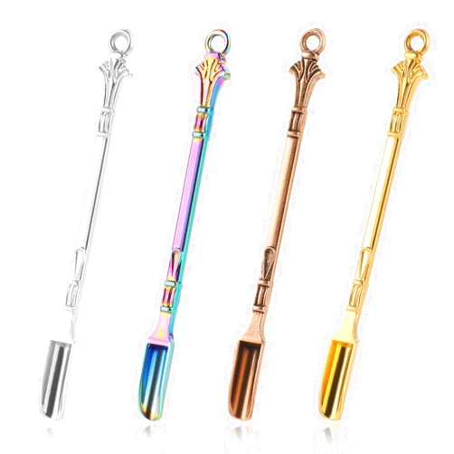 Hariendny Mini Shovel Spoons Set of 4 Tiny Spoons for Saolt, Small Spoons for Spice, Mini Salt Spoon Shovels Mini Spatulas Spoon, Mini Gold Silver Vintage Brass Multicolor Spoons