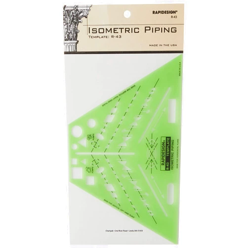 Rapidesign Isometric Piping Template, 1 Each (R43)