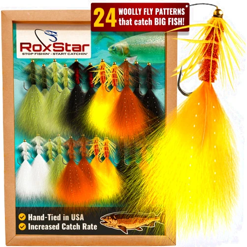 RoxStar Lures RoxStar Fly Shop | Wooly Bugger Flies Assortment | Hand Tied with Platinum Select Marabou | We Have Mastered The Woolly Bugger - The Results are Unmatched! Tied in House - Never Outsourced!