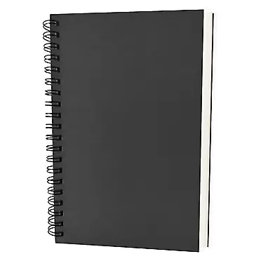 DSTELIN Blank Spiral Notebook, 1-Pack, Soft Cover, Sketch book, 100 Pages / 50 Sheets, 7.5 inch x 5.1 inch (Black)