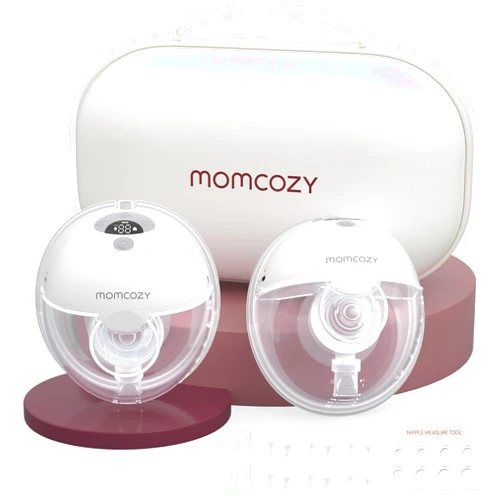 Momcozy Breast Pump Hands Free M5, Wearable Breast Pump of Baby Mouth Double-Sealed Flange with 3 Modes & 9 Levels, Electric Breast Pump Portable - 24mm, 2 Pack Quill Gray