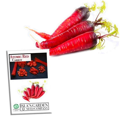 Isla's garden seeds Atomic Red Carrot Seeds for Planting, 250+ Heirloom Seeds Per Packet, (Isla's Garden Seeds), Non GMO Seeds, Botanical Name: Daucus Carrota, Great Home Garden Gift