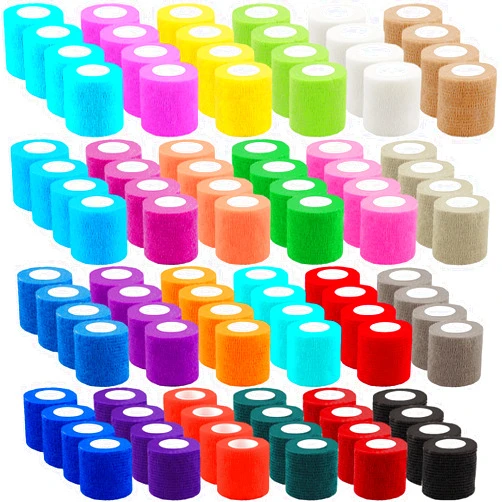 BQTQ 96 Rolls Self Adhesive Bandage Wrap Tape 2 Inch Self Adherent Wrap Self Stick Bandage Athletic Wraps Tape Stretch Bandages for Wrist Ankle Swelling Sprains (Rich Color)