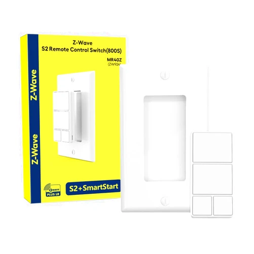 Minoston 800 Series Z-Wave Scene Controller, 4 ZWave Button, Zwave Plus Wall Switch Remote Control, Support Long Range, Work with Z Wave Hubs (MR40Z)