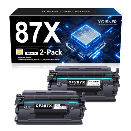 YOISNER CF287XD 87X Toner Cartridge 2-Pack High Yield 87A Black Toner Replacement for HP 87X CF287X 87A CF287A Works Laser Enterprise MFP M527, M506 Series, Laser Enterprise Pro M501 Series Printer