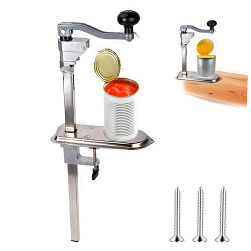 MOUEEY Commercial Can Opener Heavy Duty, Manual Industrial Table Mount Can Opener for #10 Cans, Adjustable Stainless Steel Blade, Fits for 11100, Large Cans, Restaurant Kitchen Use