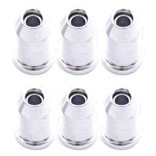 Musiclily Vintage Guitar Through Body Smooth String Mounting Ferrules Set, Chrome(Pack of 6)