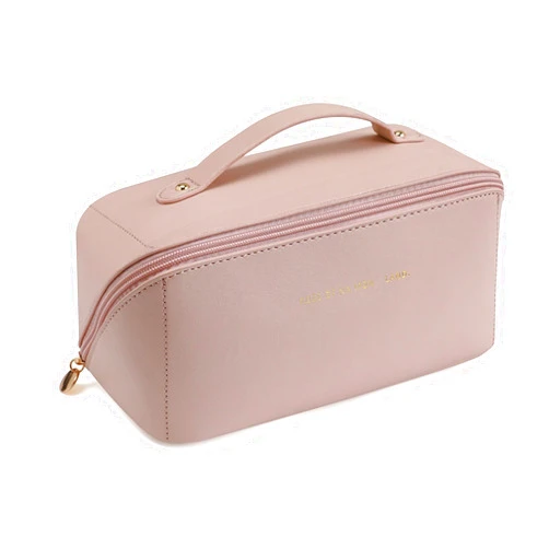 Dearstar Travel Makeup Bag,Large Capacity Toiletry Cosmetic Vanity Storage Pouch Travel Make-Up Cases & Waterproof Portable Toiletry Bag (pink)