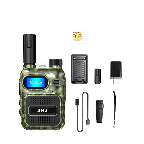 SHJ 4G PoC Radios with 1 Additional Yearly Sim Cards- Ultimate Communication Solution for Businesses and Teams walkie-Talkie Durable and White Silver (Army Green)