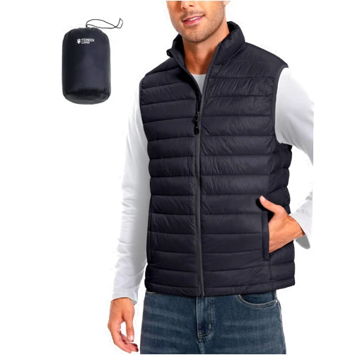 Pioneer Camp Men's Lightweight Puffer Vest Packable Water-Repellent Warm Quilted Sleeveless Outerwear for Work Casual Travel…