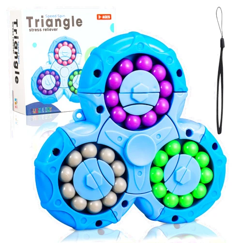 FRIUSATE Magical Bean Puzzle Toy, Rotating Magical Bean Fidget Spinner Toys for Kids, Stress Relief Anxiety Relief Puzzles for Teens Adults, Learning&Education Toys and Gifts