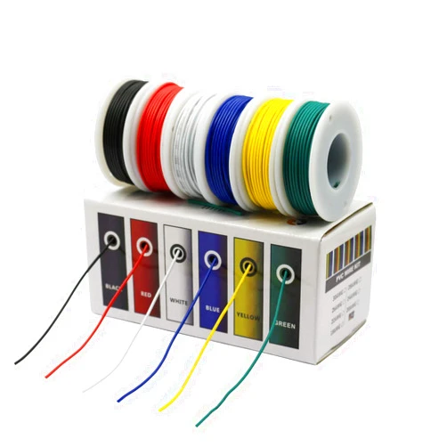 CBAZY Hook up Wire Kit (Stranded Wire Kit) 24 Gauge 6 Colors 32.8 feet Each Electrical Wire 24 AWG PVC Wire