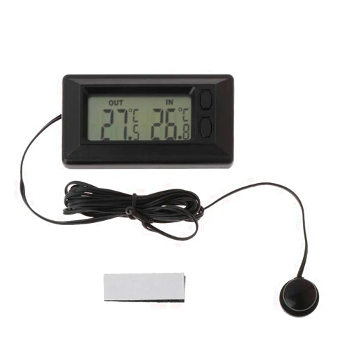 MinnowXY Auto Car LCD Digital Display Thermometer with 1.5m Cable Work with 1.5m Cable Vehicles for Car Houses Workshops