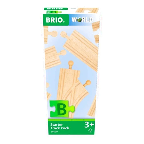 BRIO World – 36099 Starter Track Pack | 12-Piece Wooden Train Track Set for Kids Aged 3 Years Up