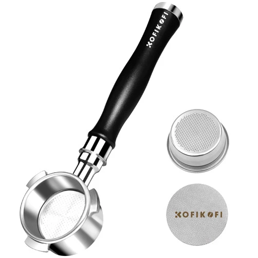 KOFIKOFI 51mm Bottomless Portafilter 3 Ears Fits DeLonghi Dedica EC680/EC685 and SMEG, EUPA Espresso Machines, Espresso Bottomless Naked Portafilter with Puck Screen and Stainless Steel Filter Basket