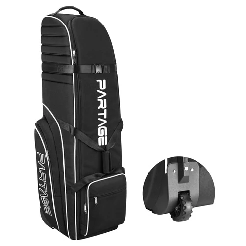Partage Golf Travel Bag with Wheels, Golf Travel Case for Airlines, 900D Heavy Duty Oxford -Black