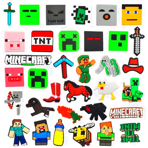 FOTN 34PCS for Minecraft Charms boys and teenagers shoes decoration accessories Minecraft charm cute video Game Charms