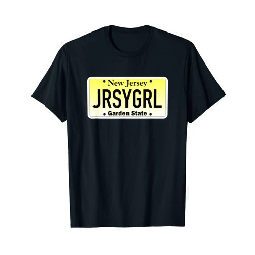 New Jersey Girl Threads Jersey Girl New Jersey License Plate T-Shirt Small