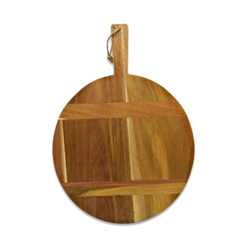 Chloe and Cotton Acacia Wood Diameter 16 Inch Oversized Serving Board | Large Cheese Board | Charcuterie Board for Serving Cheese, Meat, Crackers, and Wine | Unique Gift (Round Cutting Board)