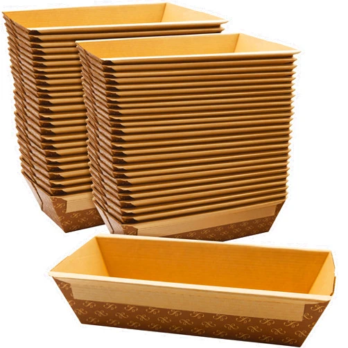 Avant Grub Chef-Grade Elegant 1Lb Paper Loaf Pans 50 Pk. Best Disposable Bakeable Kraft Pan Supply for Baking Bread, Small Meatloaf, Lemon Bundt Cake, Sweets for Holiday Gifts, Bake Sales or Fundraiser.
