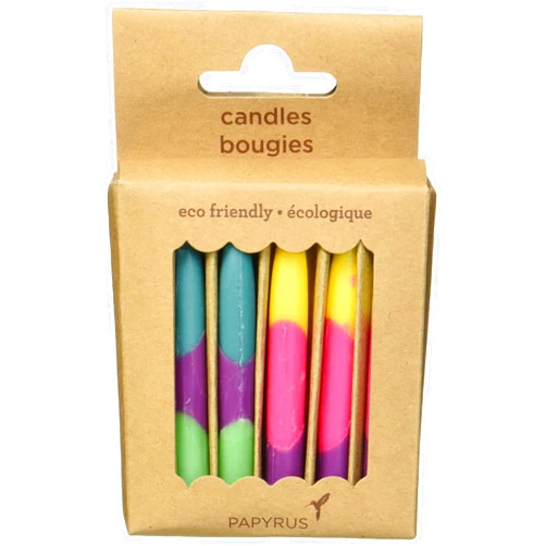 Papyrus Eco-Friendly Birthday Candles, Tie Dye (12-Count)
