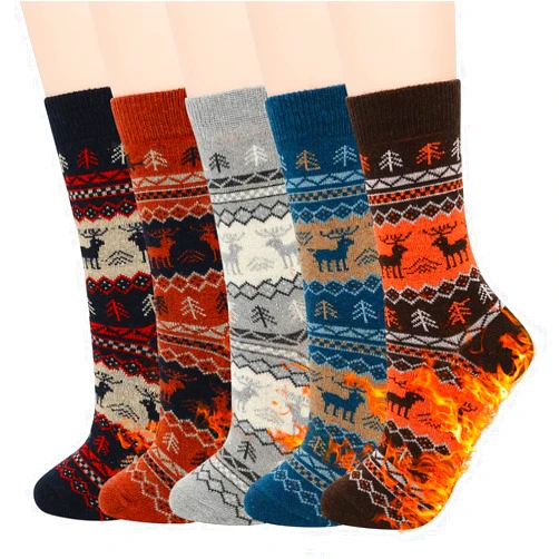American Trends Mens Warm Wool Socks Soft Cozy Socks for Fall Winter Sports Socks Cashmere Athletic Crew Socks for Men