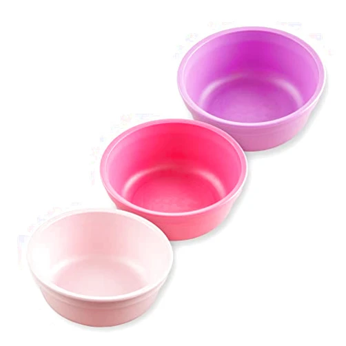 Re-Play Made in USA 12 Oz. Reusable Plastic Bowls, Pack of 3 Without Lid - Dishwasher and Microwave Safe Bowls for Snacks and Everyday Dining - Toddler Bowl Set 5.75