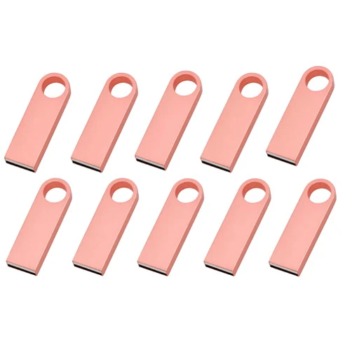 3CPizai 10 Pack 4GB Custom USB Flash Drives Personalized Your Logo, Customize Name Logo Metal USB Pendrive Memory Stick,Customize Logo USB 2.0 for Company Ads Wedding Photography Vedio Gift (Rosegold 4GB)