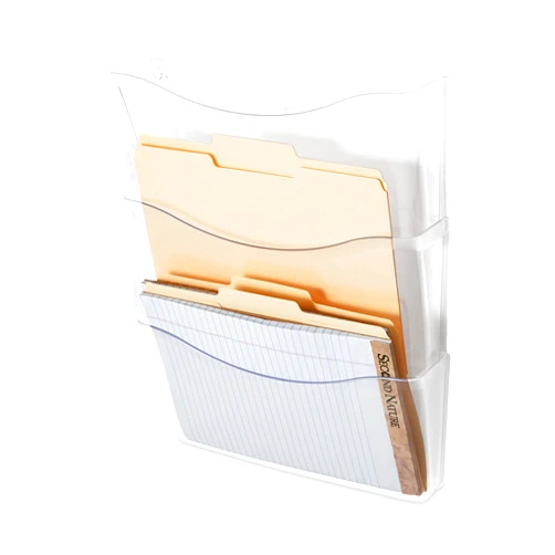 Rubbermaid Unbreakable Expandable Three-Pocket Wall File Set, Clear (65976)