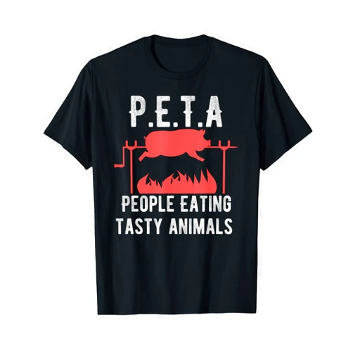 Teerex Apparel Funny P.E.T.A People Eating Tasty Animals BBQ Kids Adults T-Shirt
