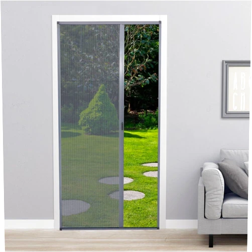 MaKefeile Retractable Screen Doors Sliding Aluminum Screens Door for Bedroom Patio Kitchen, Dark Grey, Custom Size