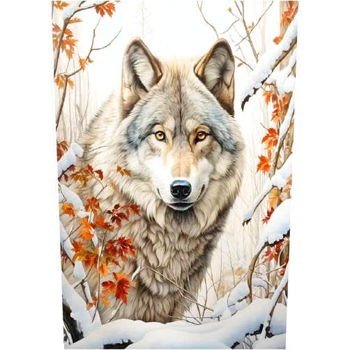 JFYHAB Diamond Painting Kits for Adults Wolf 5D Diamond Art Kits for Adults Beginner, Paintings with Diamonds Gem Art and Crafts Winter Paint by Diamonds Dot for Home Wall Decor 16x12 Inch